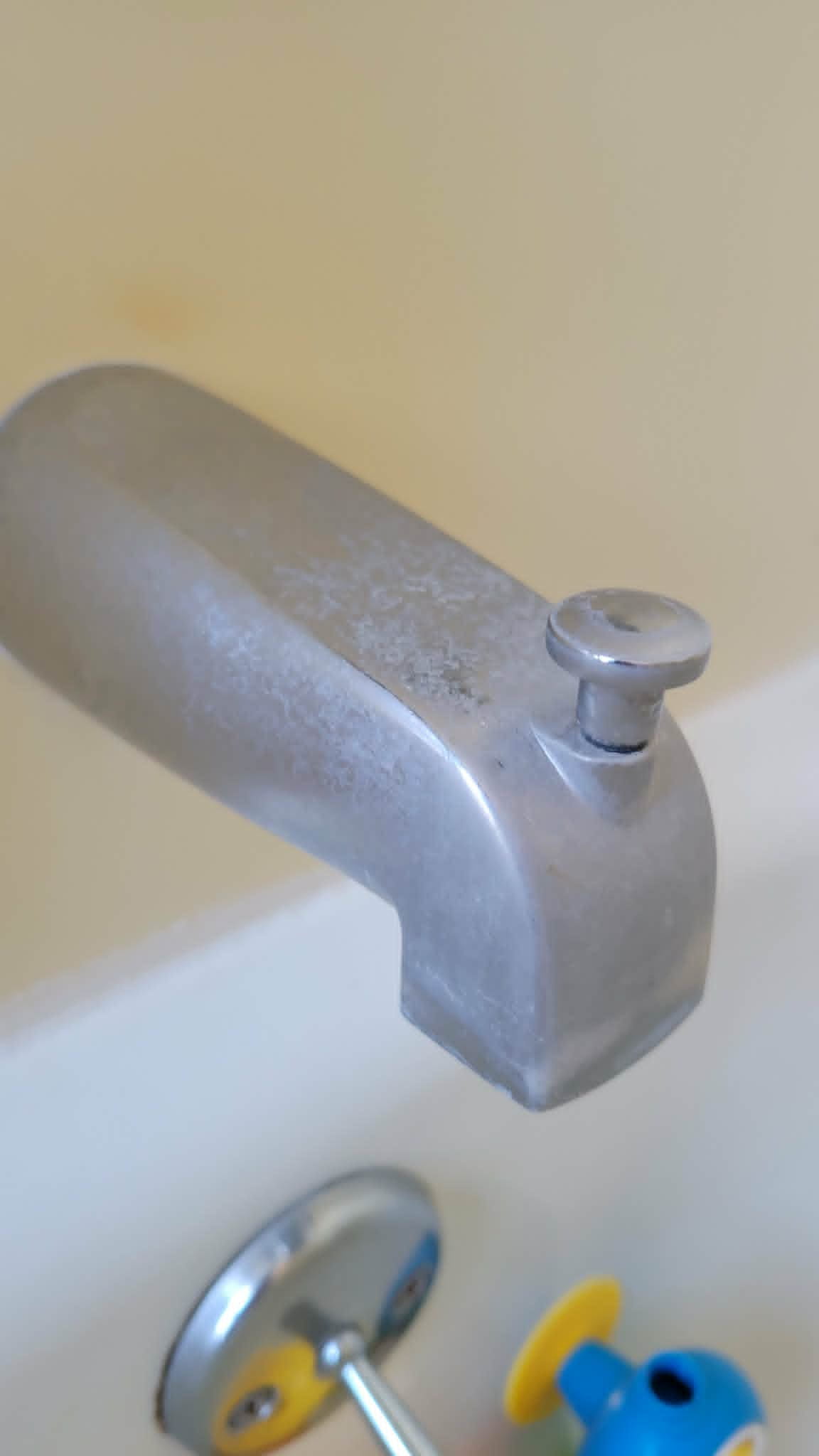 Faucet before cleaning